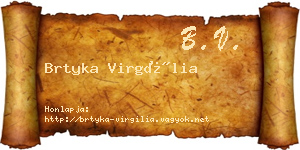 Brtyka Virgília névjegykártya